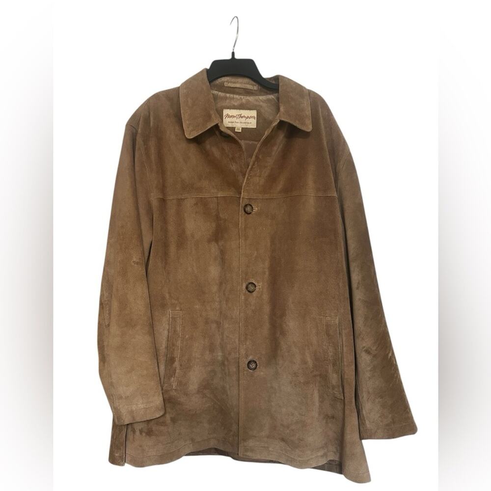 Norm Thompson Men's Tan Real Suede Jacket Coat Y2K